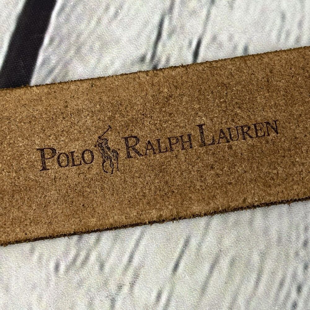 Polo Ralph Lauren Double Ring Leather Belt Brown 55” x 1.5” Designer Western - Picture 5 of 9